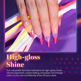 Vishine Gel Nail Polish Starter Kit - 6PCS Neon Yellow Green Orange Red Gel Nail Varnish Soak Off Bright Color UV LED Manicure Gift Set 8ML