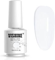 Vishine Gel Nail Polish Milky Calm White Gel Nail Polish Nail Art Opal Jelly Gel Polish UV Gel LED Soak Off Manicuring Varnish 15ML