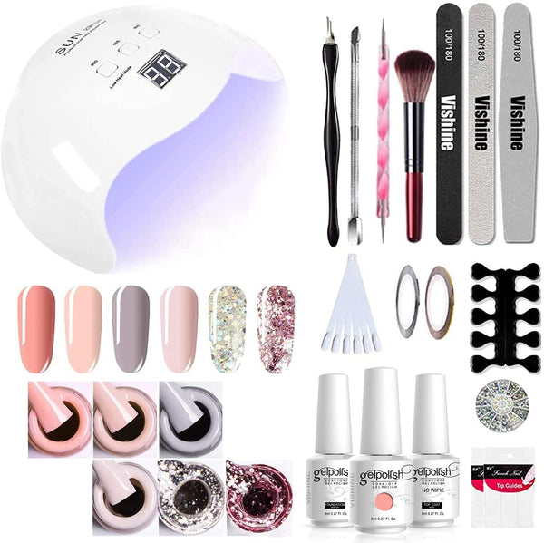 Gel UV LED Nail Polish Lamp, LKE Nail Dryer 40W LED Light with 3 Timers  Professional for Nail Art Tools Accessories White