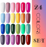 Vishine Gel Nail Polish 24 Colors Set Soak Off Gel Nail Polish Kit Nail Art Manicure Pedicure New Starter Pretty Color Collection Gift Set 8ml